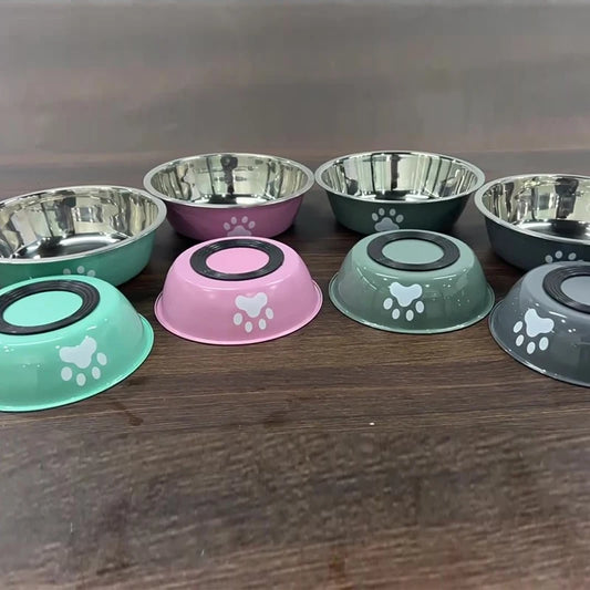 Stainless Steel Dog Pet Feeding Bowl Anti Slip Base