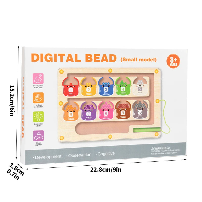 Wooden Magnetic Color Sorting Maze Board Sensory Math Toy