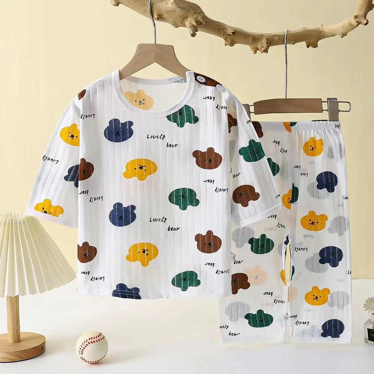 Baby Cotton Pajamas Set Long Sleeve Toddler Sleepwear