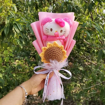 Cartoon Plush Flower Bouquet Artificial Rose Doll Gift