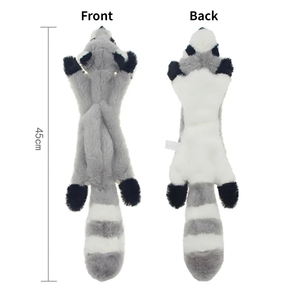 No Stuffing Plush Dog Toy Durable Squeaky Crinkle Animal