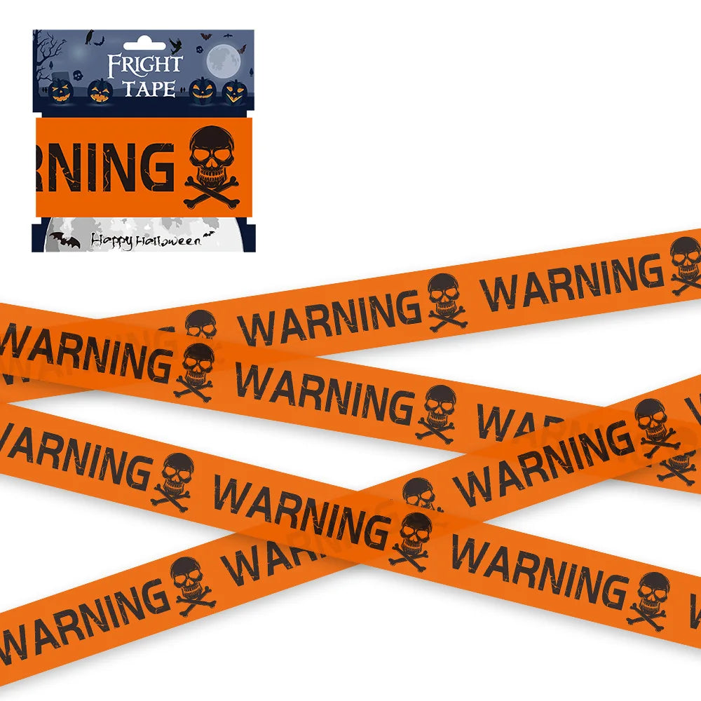 Halloween Warning Tape Plastic Skull Caution Line