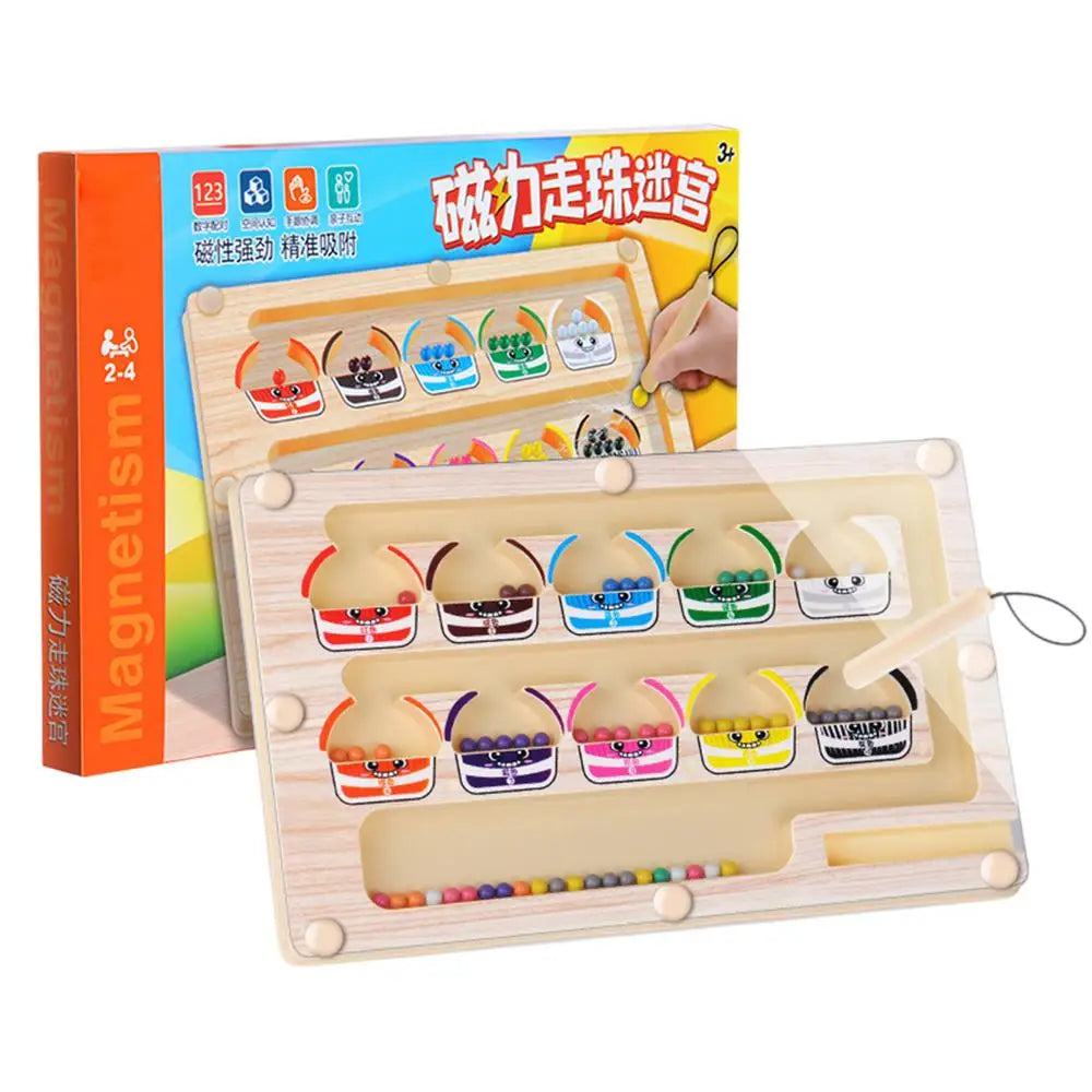 Magnetic Color Sorting Maze Wooden Number Activity Board