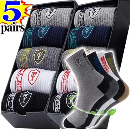 Breathable Cotton Sports Stockings Men Bamboo Fiber 10 Pack