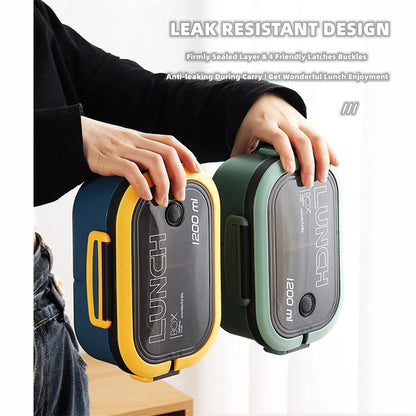 1200ML 2 Layer Bento Lunch Box Thermal Insulated Food Container