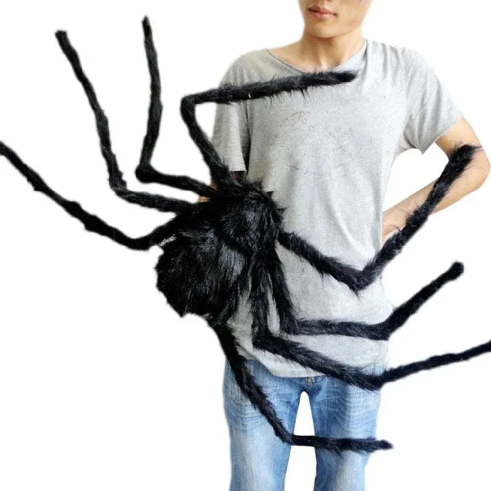 Halloween Giant Plush Spider Black Outdoor Decor Prop