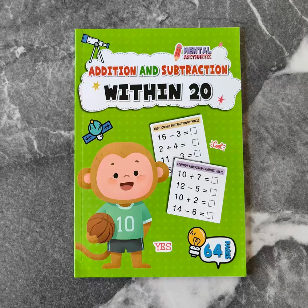 Children Math Exercise Workbook Addition Subtraction Book