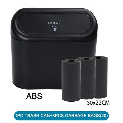 Leakproof Car Trash Can Small Vehicle Garbage Bin Set