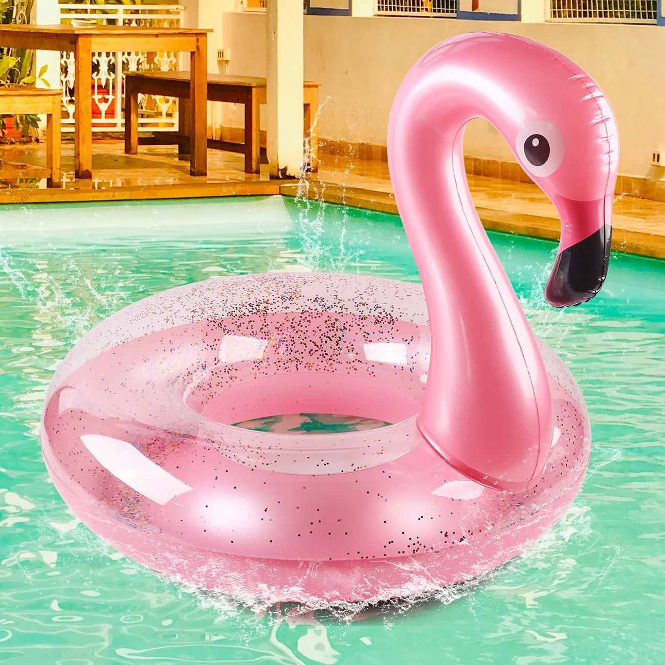 Flamingo Pool Float: Inflatable Swimming Pool Tube Summer Raft Lounger