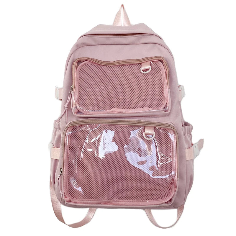 Japanese Style Transparent Ita Bag Backpack College Student Daypack