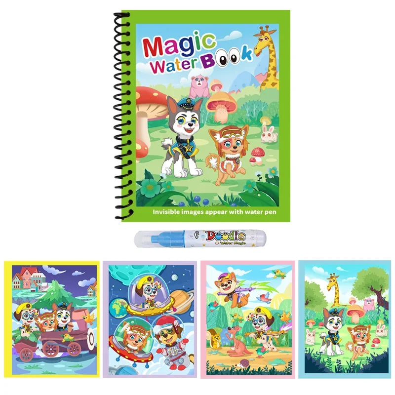 Magic Water Drawing Book Reusable Mess Free Coloring Set