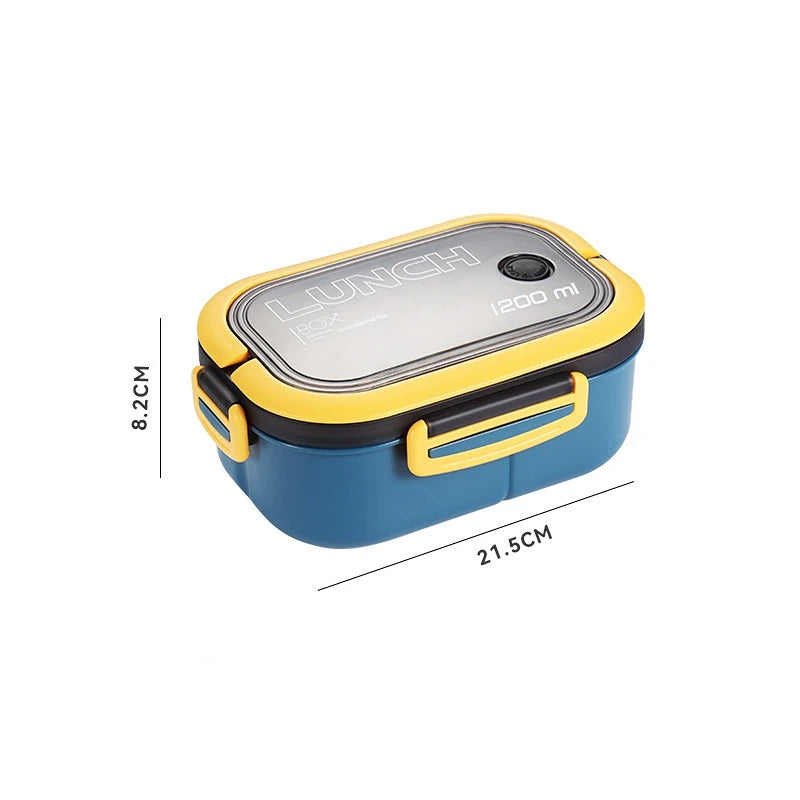 1200ML 2 Layer Bento Lunch Box Microwavable Portable Food Storage