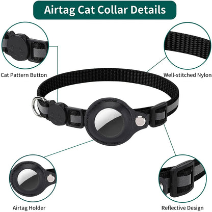 Cat AirTag Holder Collar Breakaway Reflective