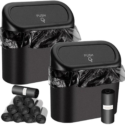 Leakproof Mini Car Trash Can Compact Vehicle Garbage Bin Set