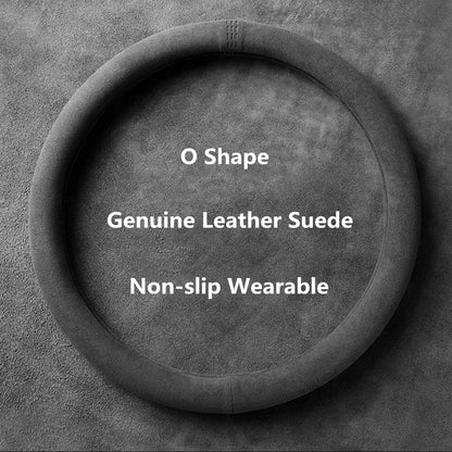 Suede Car Steering Wheel Cover Breathable Non Slip Wrap