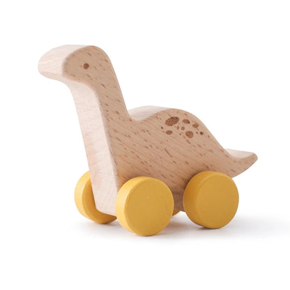 Wooden Baby Car Toy Dinosaur Teething Toy for Toddlers