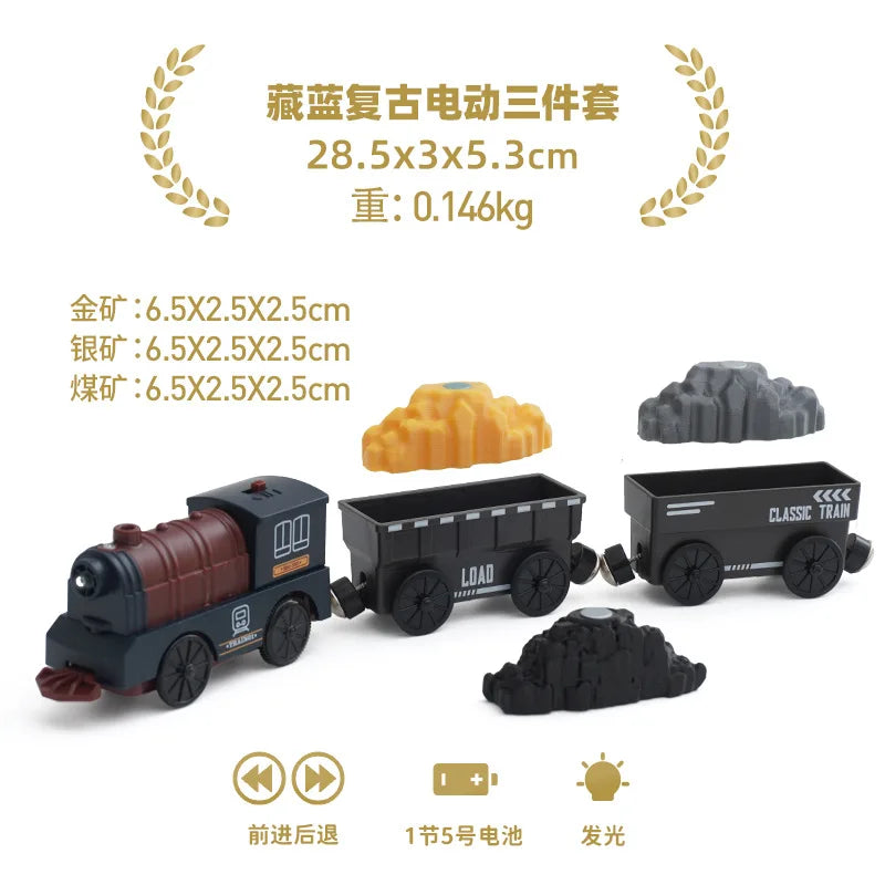 Electric Train Set Toy Engine Motorized Railway Car
