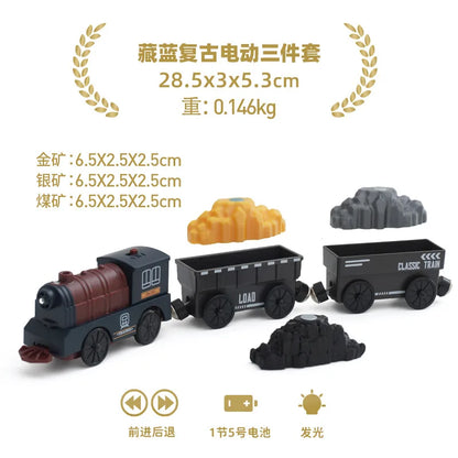 Electric Train Set Toy Engine Motorized Railway Car