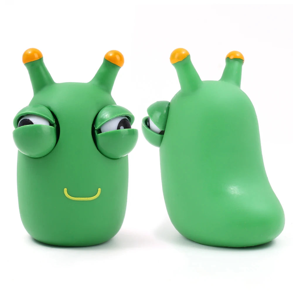Green Worm Squeeze Toys Eye Fidget Sensory Stress Relief