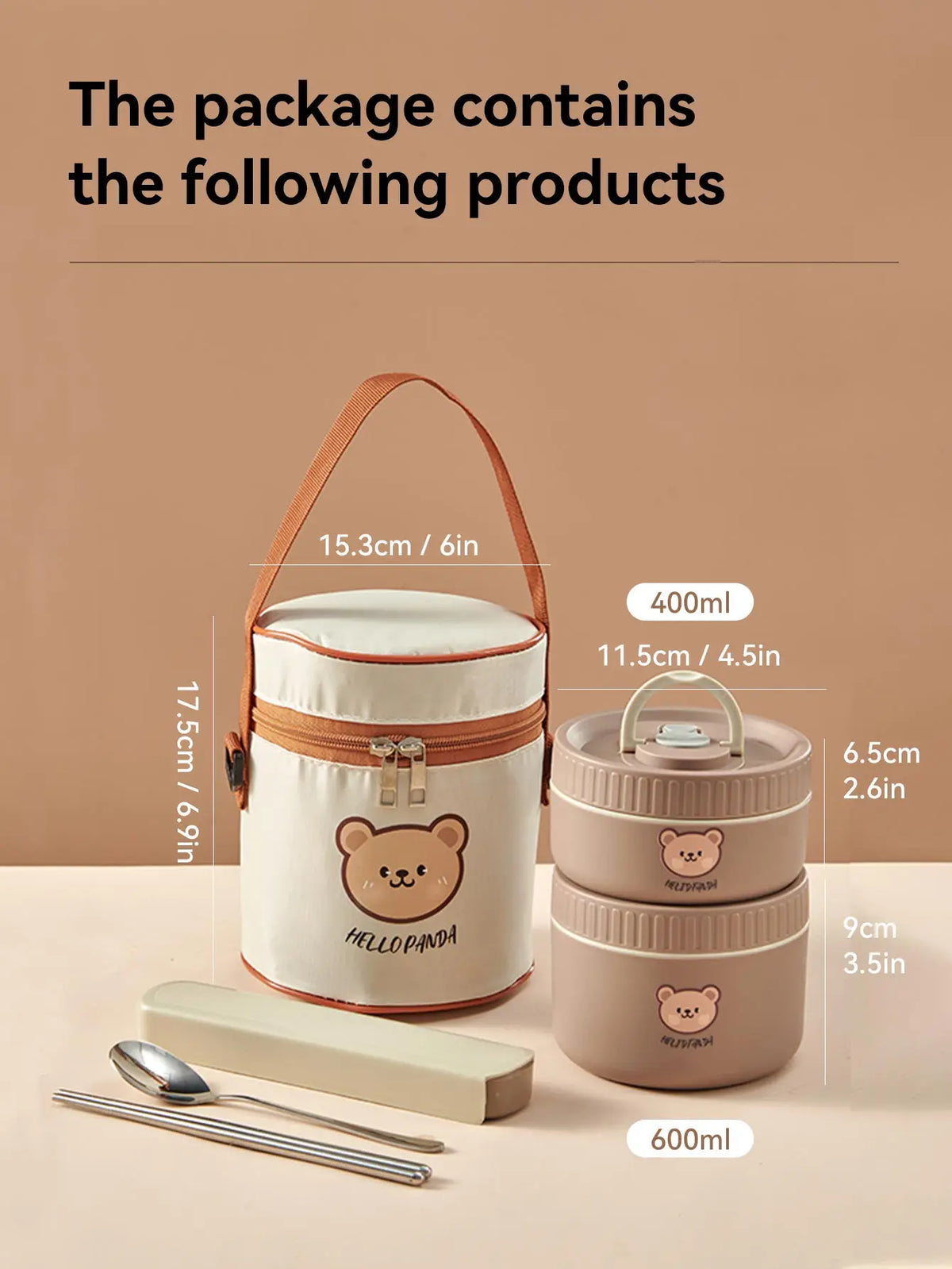 Large Capacity Stainless Steel Thermal Bento Box Cute Insulated Container