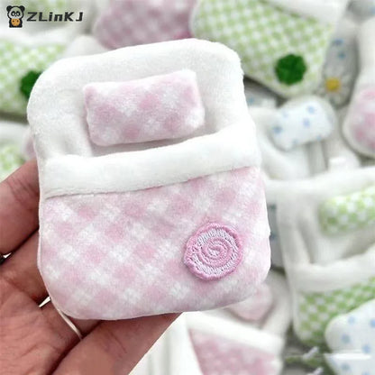 Plush Clover Mini Doll Bed Sleeping Bag Room Decor