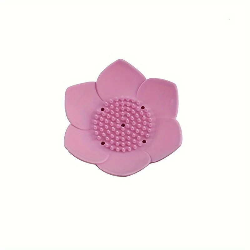Bathroom Soap Box Lotus Design Silicone Soap Holder