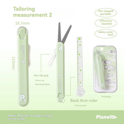 1pc Mini Portable Scissors Paper Cutter Knife 2 In 1 Multifunctional Pocket Pen Shape Scrapbooking Carving Cutting Art Tools
