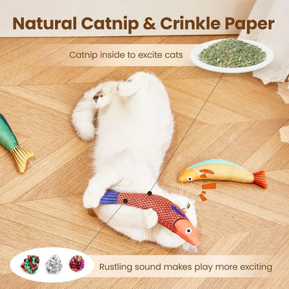 Catnip Fish Cat Plush Toy Interactive Teeth Grinding Chew