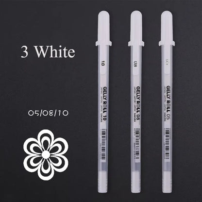 White Gel Pens For Art Opaque Highlight Markers Fine Medium Bold