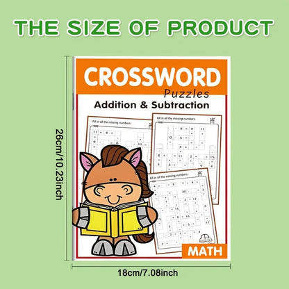 Children Math Crossword Puzzle Book Addition Subtraction