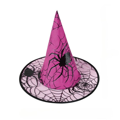 Witch Hat Halloween Decoration Supplies Witch Hat Children Adult Prom Party Dress Up Mesh Wizard Magics Hat for Party