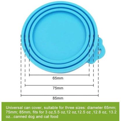 Reusable Pet Food Can Silicone Cover 3 in 1 Lid