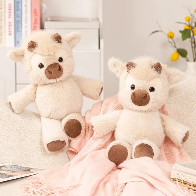 Highland Cow Plush Toy: Fluffy Cattle Stuffed Animal Soft Cow Plushie (45cm)