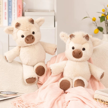 Highland Cow Plush Toy: Fluffy Cattle Stuffed Animal Soft Cow Plushie (45cm)