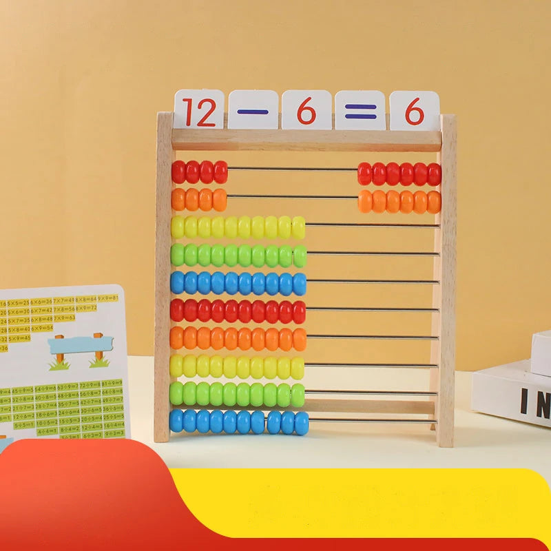 Wooden Rainbow Abacus Counting Toy Math Learning Frame