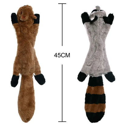No Stuffing Plush Dog Toy Durable Squeaky Crinkle Animal