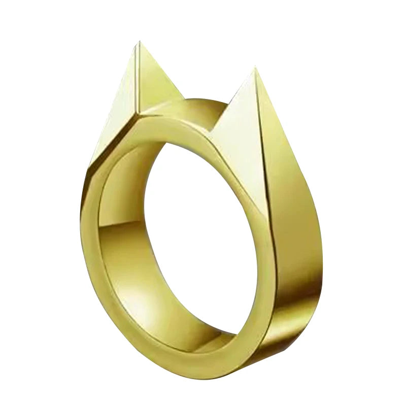 Self-defense cat ear ring window breaker women's anti-wolf men's single finger buckle carry defense spikes finger tiger .