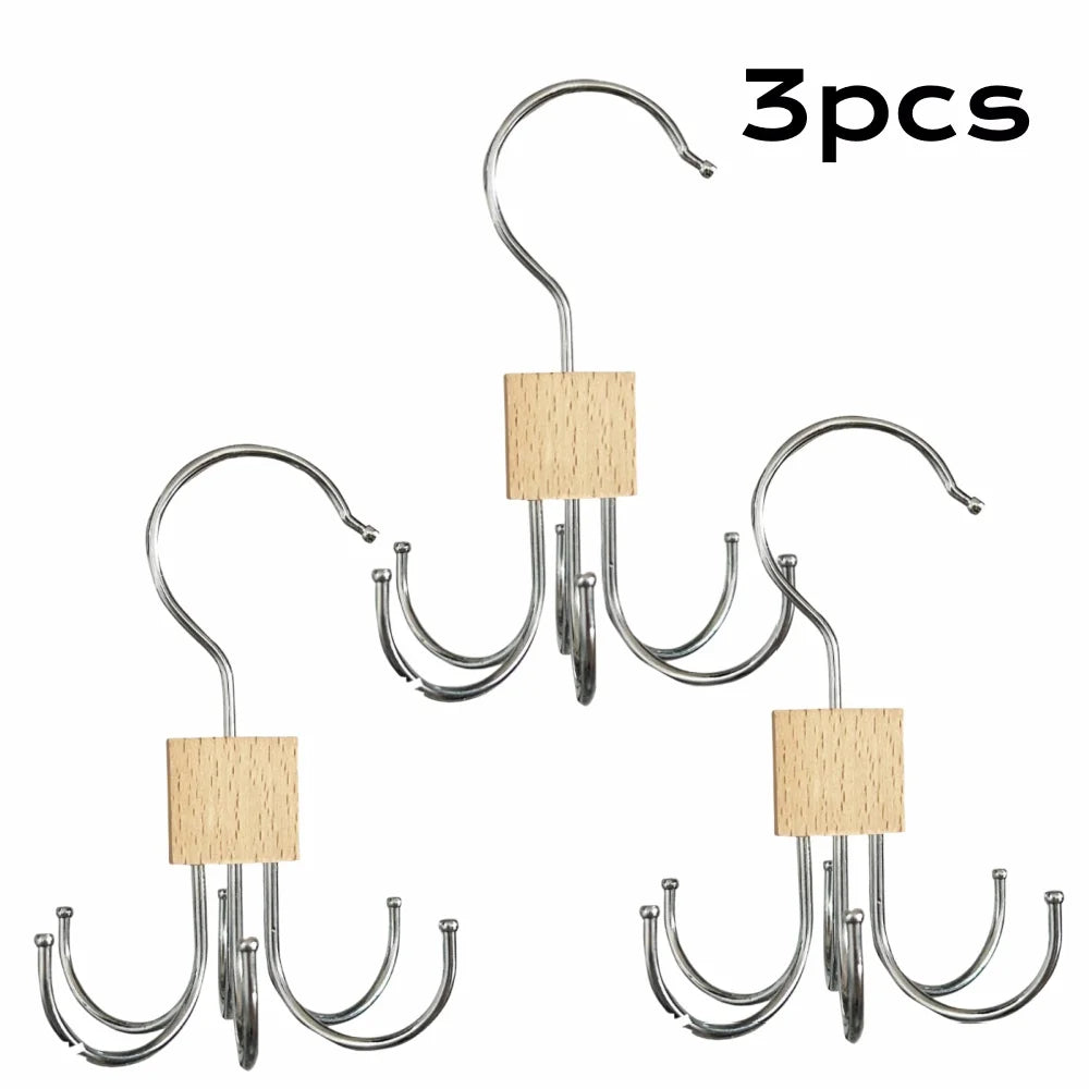 360 Rotating Storage Hanger Hook Multi Claw Closet Belt Rack