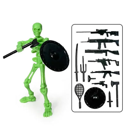 Halloween Toys Decor Multi-Jointed Movable Skeleton Action Figure Weapon Fit For Dummy Lucky 13 Action Figure Accessories