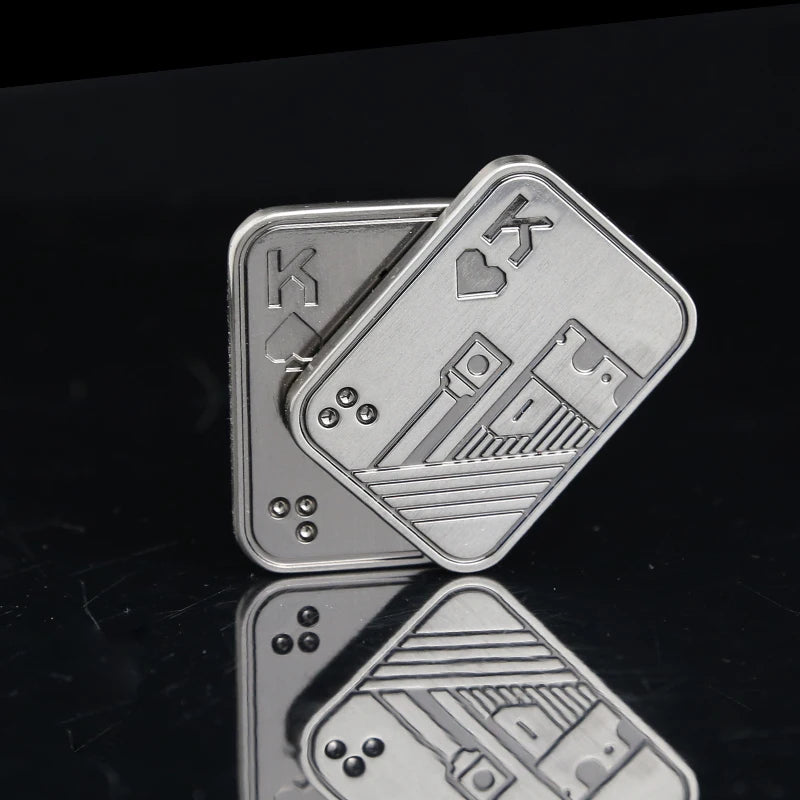 Metal EDC Push Slider Magnetic Poker Fidget Stress Toy
