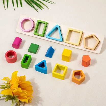 Wooden Sorting Stacking Toy Shape Color Sort Puzzle