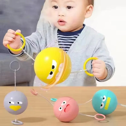 Luminous Whistle Ball Flywheel Toy Pull Rope Flashing Gyro