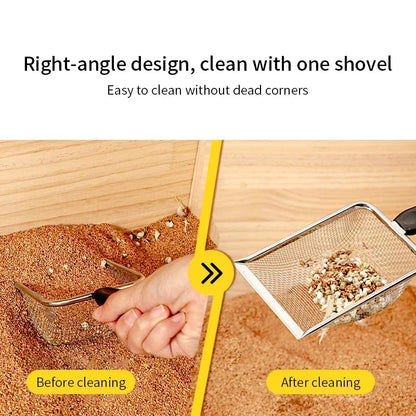 Stainless Steel Cat Litter Scoop Fine Mesh Substrate Sifter
