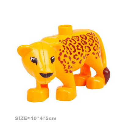 Big Size Building Blocks Cat Dog Pig Rabbit Model Accessories Compatible Bricks Farm Animals Set Assemble Education Toys For Kid