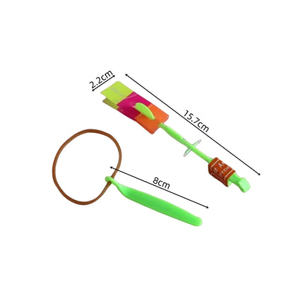 LED Slingshot Rocket Helicopter Toy Flying Launcher Set