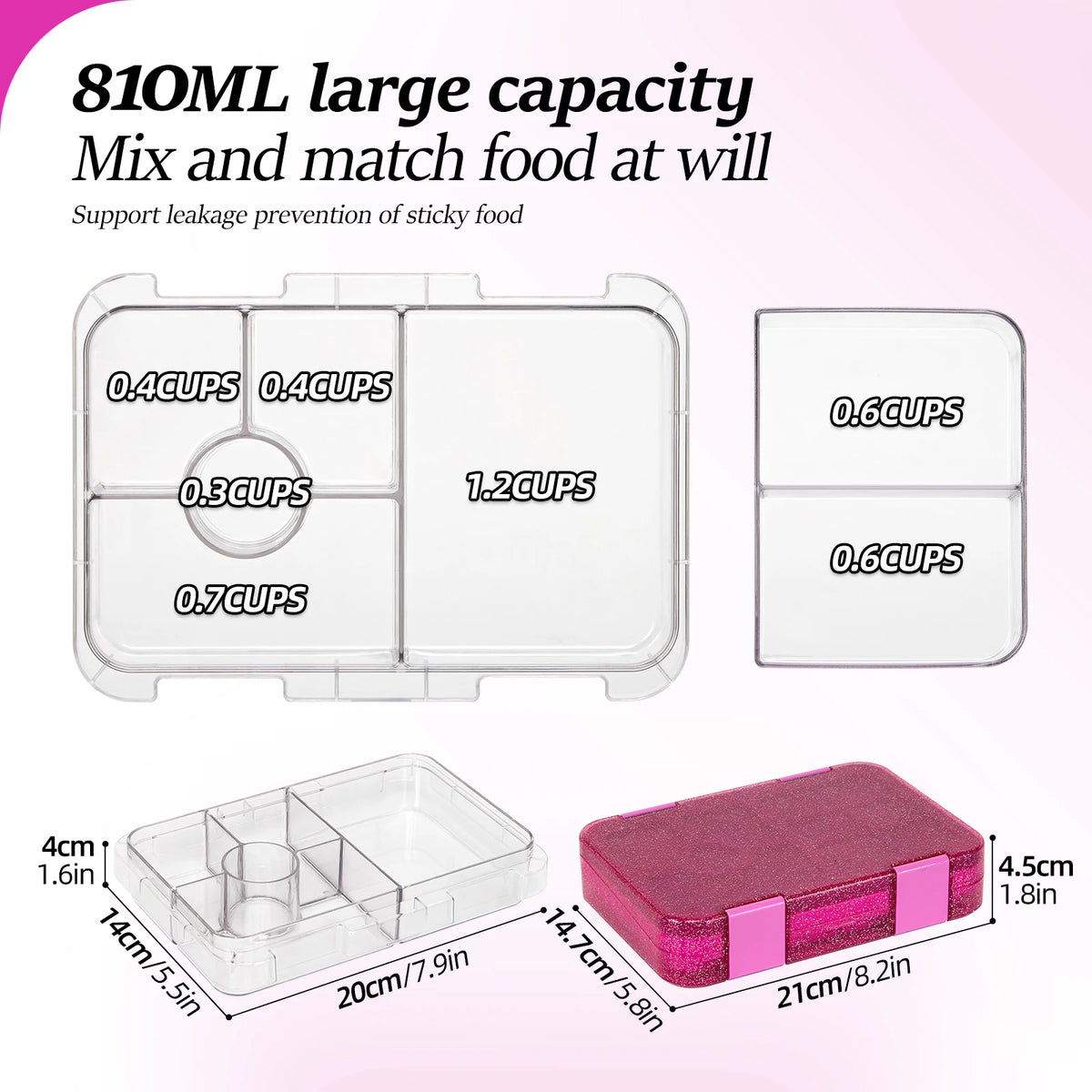 Portable Sealed Student Bento Box Microwavable Food Container Utensils