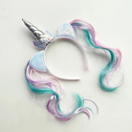 Unicorn Birthday Girl Headband Cute Kids Party Headwear