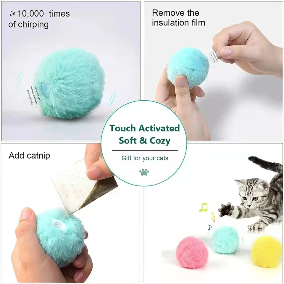 Smart Cat Toy Interactive Ball Touch Sounding Squeak