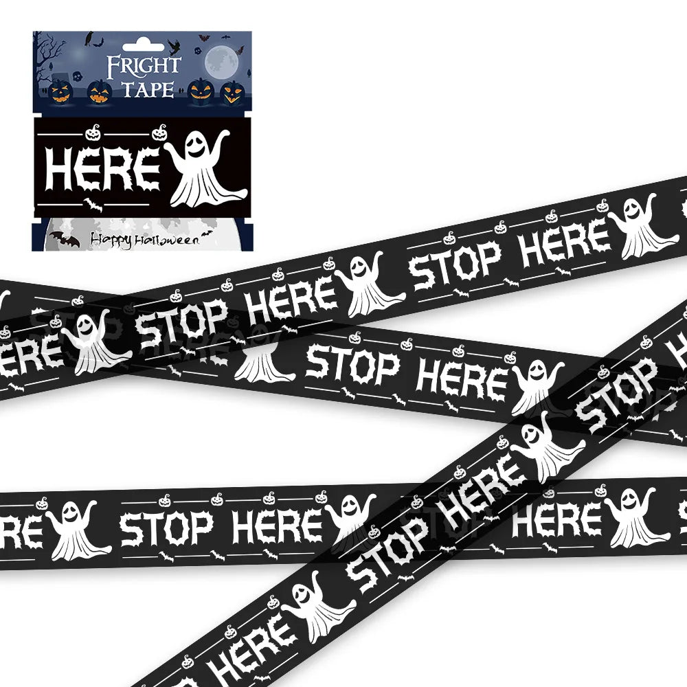 Halloween Warning Tape Plastic Skull Caution Line
