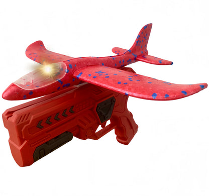 Foam Catapult Plane Launcher Toy Glowing Flying Aircraft